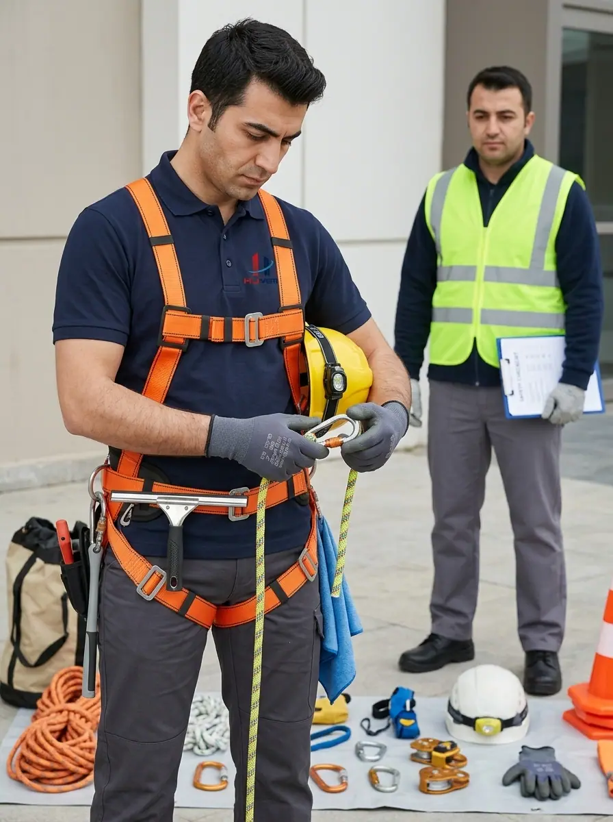 İpli erişim yöntemiyle dış cephe temizlik çalışması