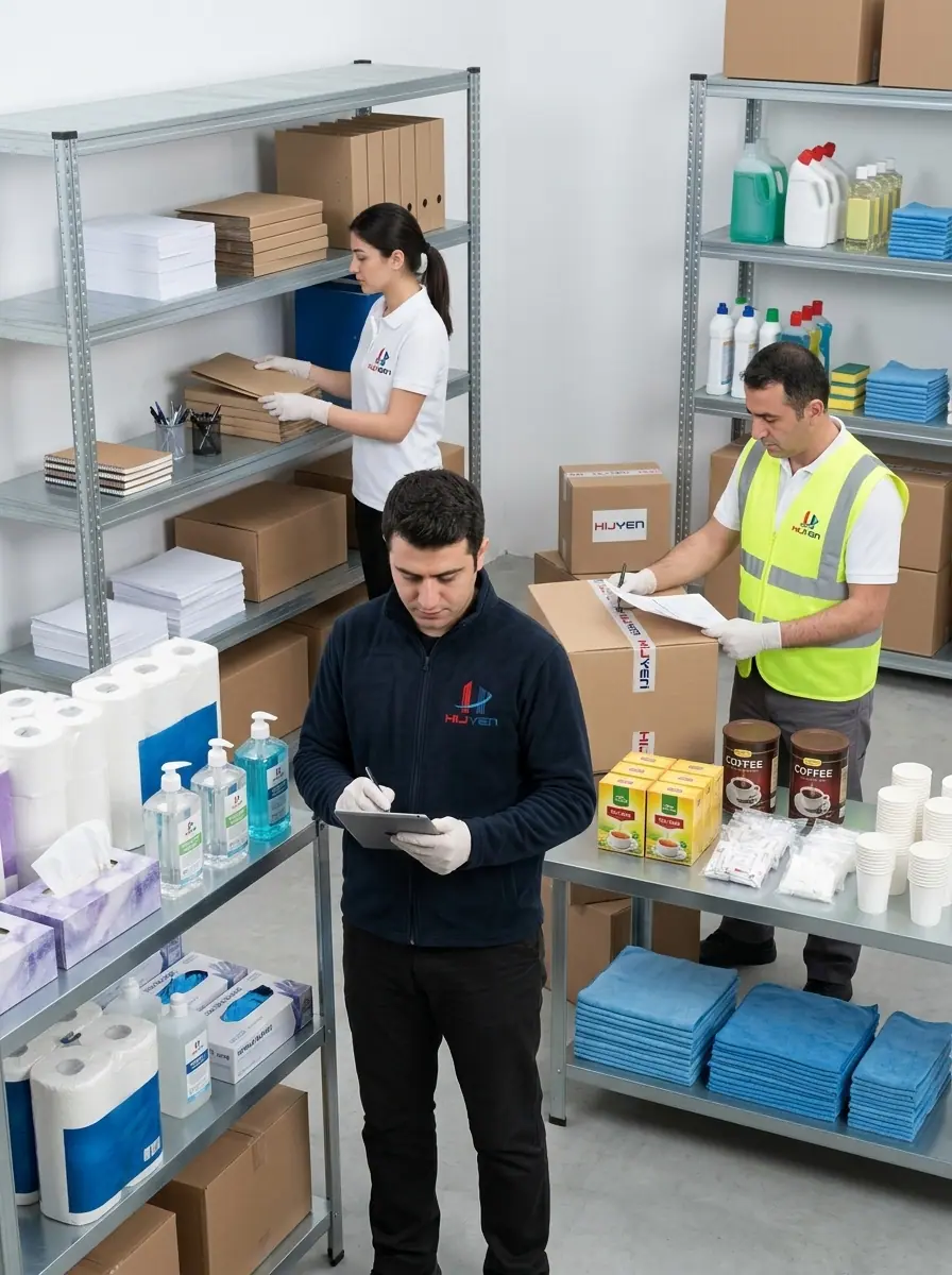 Kurumsal tesiste düzenli malzeme tedarik operasyonu