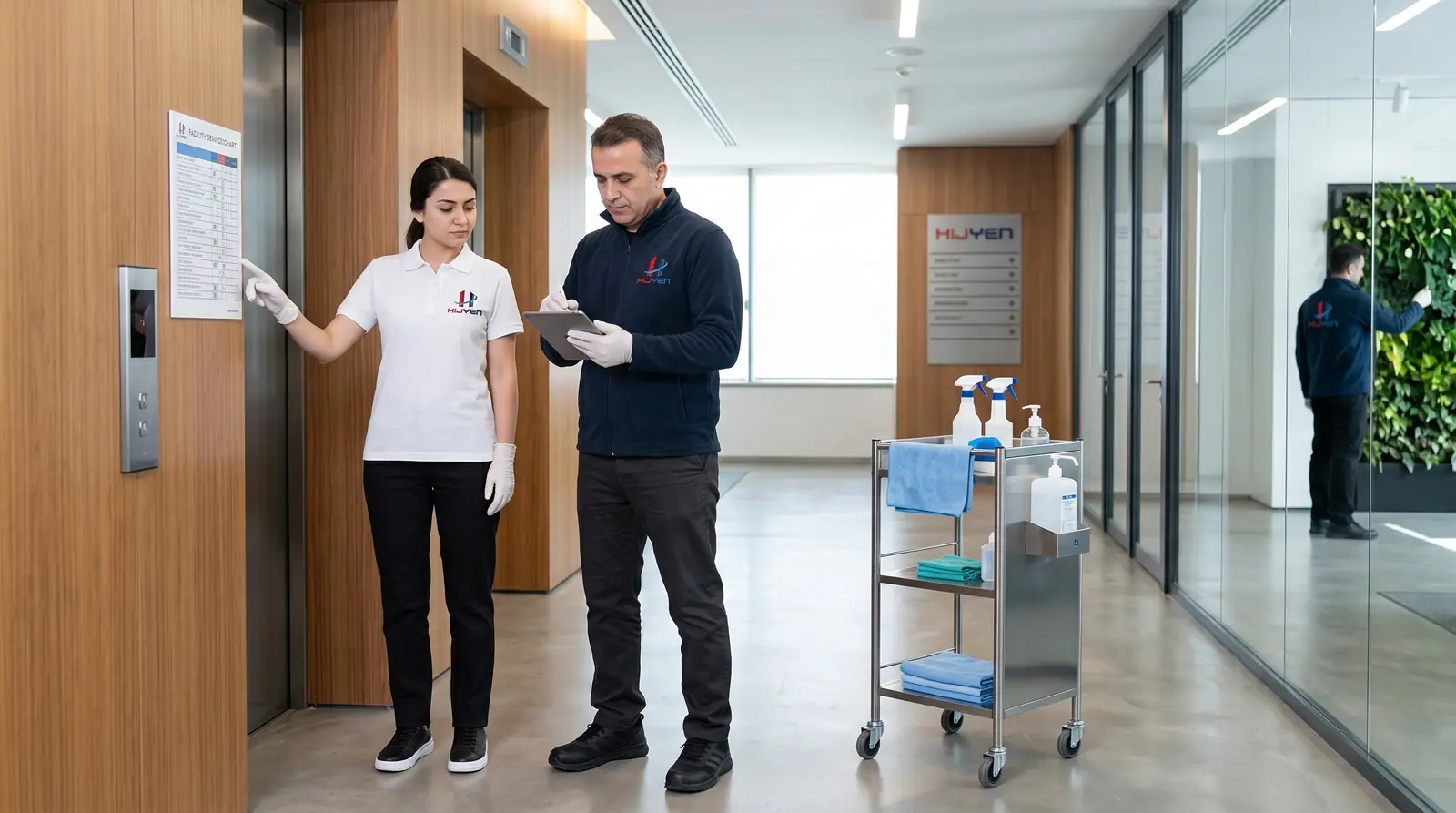 Kurumsal tesis içinde sürdürülebilir hizmet operasyonu